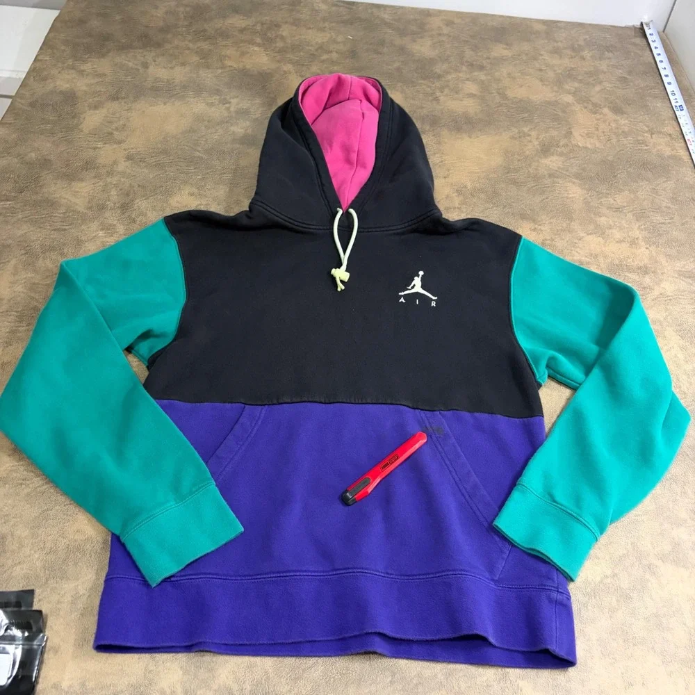 Jordan Hoodie Mens Small Multicolor Colorblock Jumpman Air Pullover CK6684-011